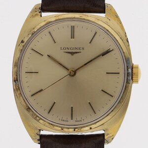 LONGINES Watches Gold Plated/leather Hand Winding